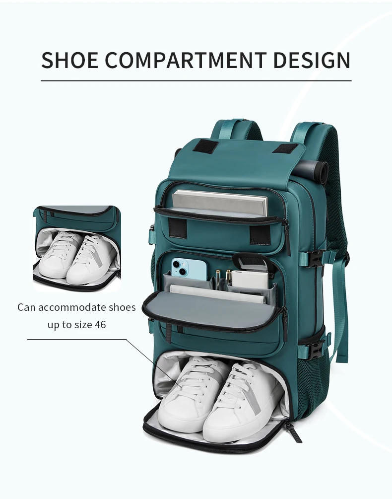 Woman travel backpack,waterproof 16 inch Business Laptop Backpack with Shoe Bag Hidden USB charging port Hiking camping backpack