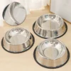 Stainless Steel Pet Dog Bowl Stainless Steel Feeder Skidproof Anti-Tipping Shape Cat Dog Bowls Thickened Easy to Clean Non-Slip