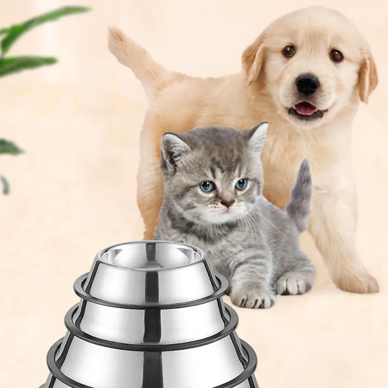 Stainless Steel Pet Dog Bowl Stainless Steel Feeder Skidproof Anti-Tipping Shape Cat Dog Bowls Thickened Easy to Clean Non-Slip