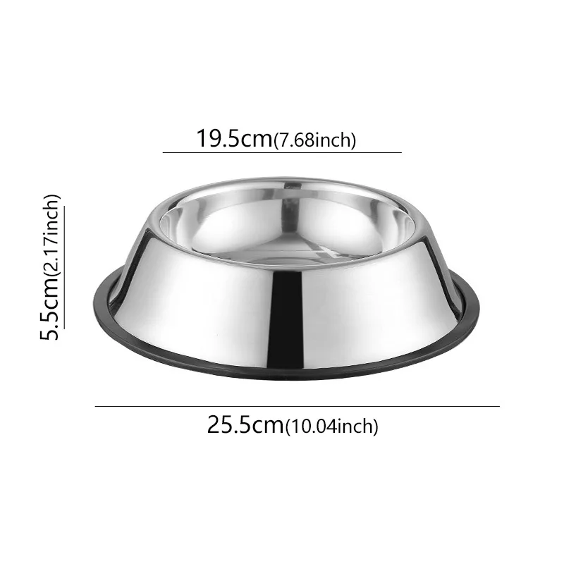 Stainless Steel Pet Dog Bowl Stainless Steel Feeder Skidproof Anti-Tipping Shape Cat Dog Bowls Thickened Easy to Clean Non-Slip