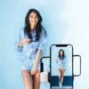Portable Bluetooth Selfie Stick Tripod Holder with Remote Shutter Fill Light Extendable Wireless Remote Retractable Phone Stand