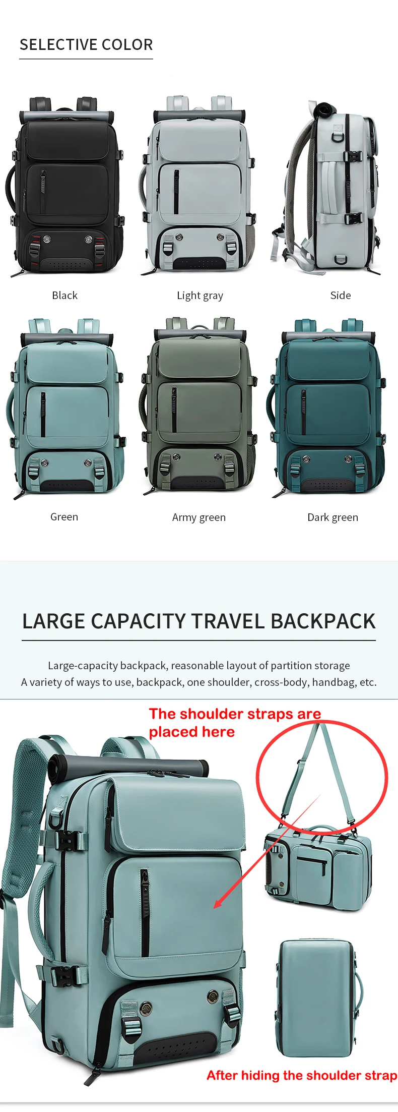 Woman travel backpack,waterproof 16 inch Business Laptop Backpack with Shoe Bag Hidden USB charging port Hiking camping backpack