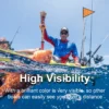 Kayak Safety Triangle Flag with Pole Mount Base High Visibility for Boat Fishing Warning Effect