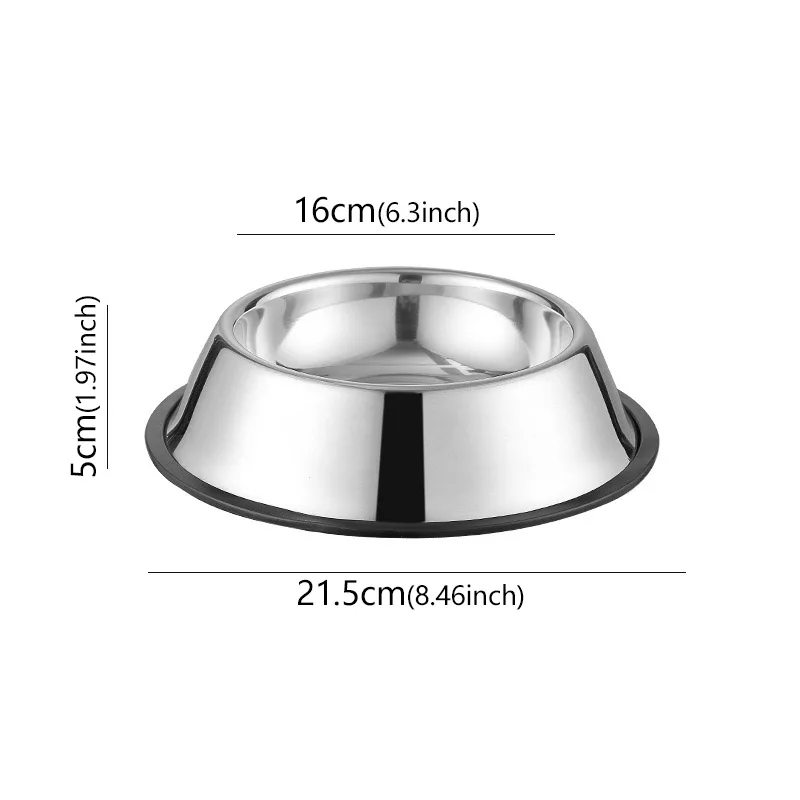 Stainless Steel Pet Dog Bowl Stainless Steel Feeder Skidproof Anti-Tipping Shape Cat Dog Bowls Thickened Easy to Clean Non-Slip