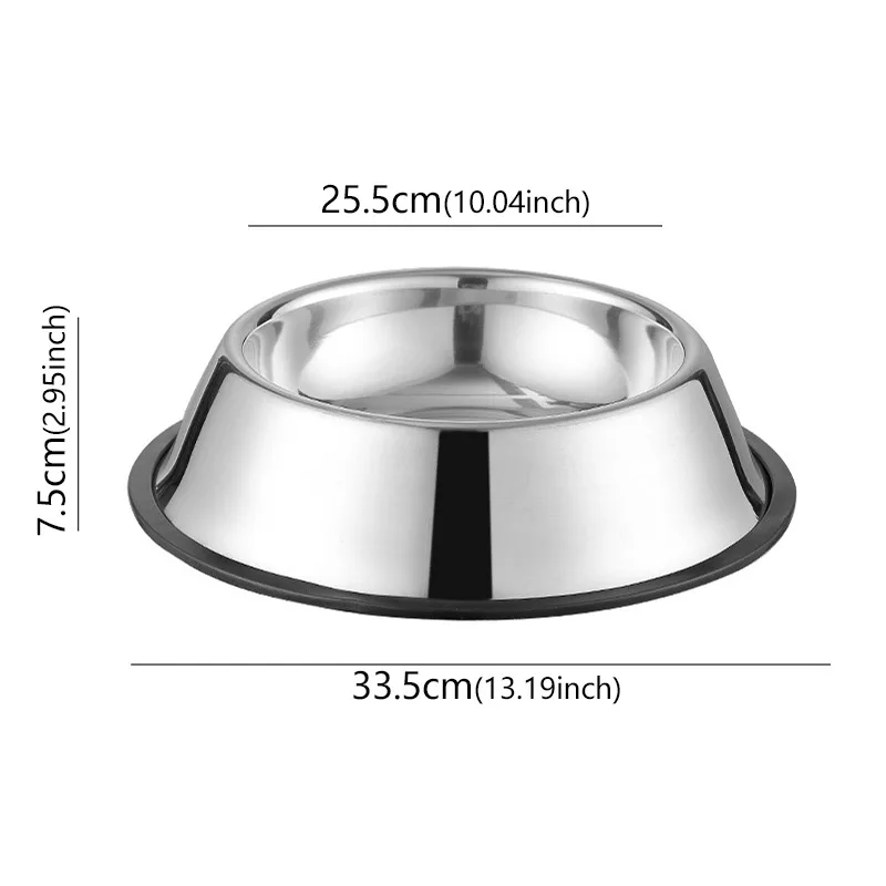Stainless Steel Pet Dog Bowl Stainless Steel Feeder Skidproof Anti-Tipping Shape Cat Dog Bowls Thickened Easy to Clean Non-Slip