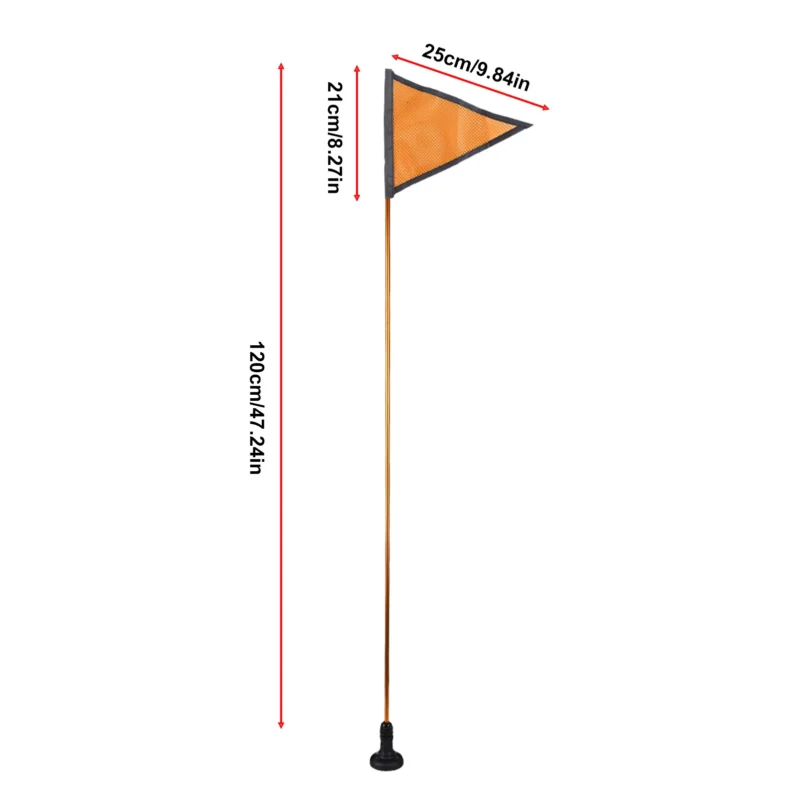Kayak Safety Triangle Flag with Pole Mount Base High Visibility for Boat Fishing Warning Effect