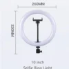 10inch Selfie Ring Light, Photography Fill Light Led Ring Lamp Ringlight for Video Recording Live Broadcast Selfie Led Lamp