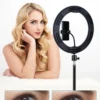 10inch Selfie Ring Light, Photography Fill Light Led Ring Lamp Ringlight for Video Recording Live Broadcast Selfie Led Lamp