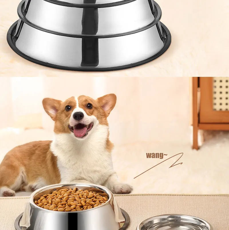 Stainless Steel Pet Dog Bowl Stainless Steel Feeder Skidproof Anti-Tipping Shape Cat Dog Bowls Thickened Easy to Clean Non-Slip