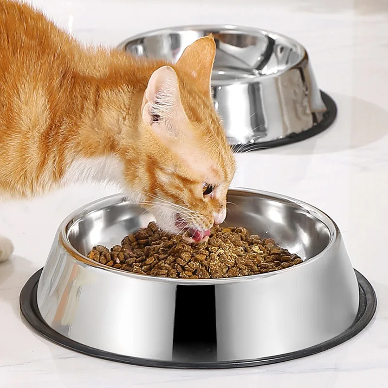 Stainless Steel Pet Dog Bowl Stainless Steel Feeder Skidproof Anti-Tipping Shape Cat Dog Bowls Thickened Easy to Clean Non-Slip