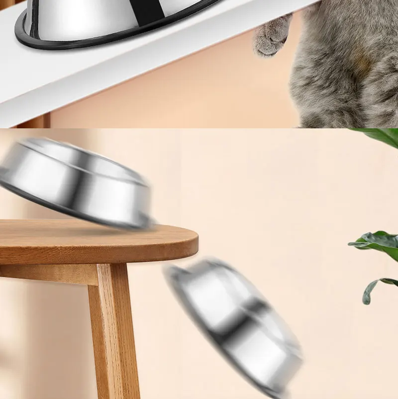 Stainless Steel Pet Dog Bowl Stainless Steel Feeder Skidproof Anti-Tipping Shape Cat Dog Bowls Thickened Easy to Clean Non-Slip