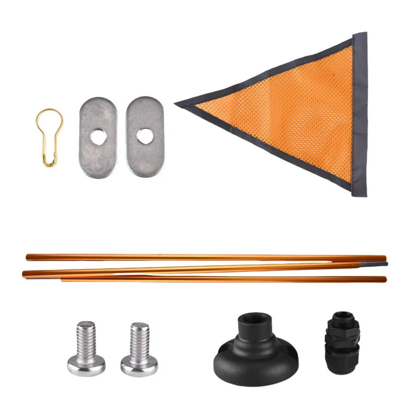 Kayak Safety Triangle Flag with Pole Mount Base High Visibility for Boat Fishing Warning Effect