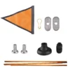 Kayak Safety Triangle Flag with Pole Mount Base High Visibility for Boat Fishing Warning Effect