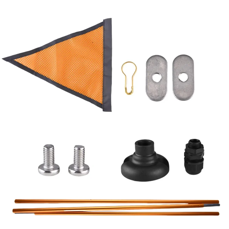 Kayak Safety Triangle Flag with Pole Mount Base High Visibility for Boat Fishing Warning Effect