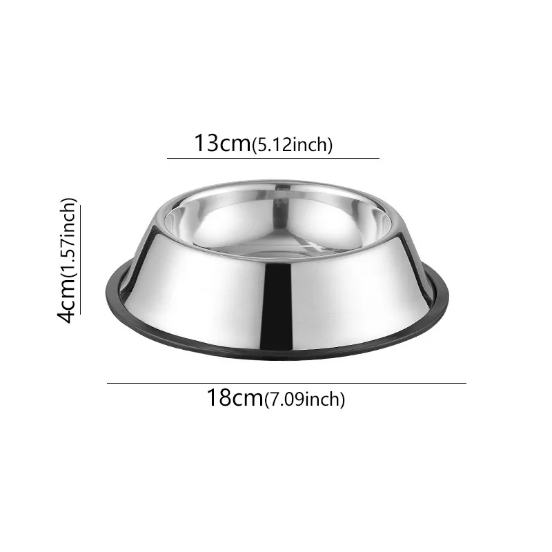 Stainless Steel Pet Dog Bowl Stainless Steel Feeder Skidproof Anti-Tipping Shape Cat Dog Bowls Thickened Easy to Clean Non-Slip