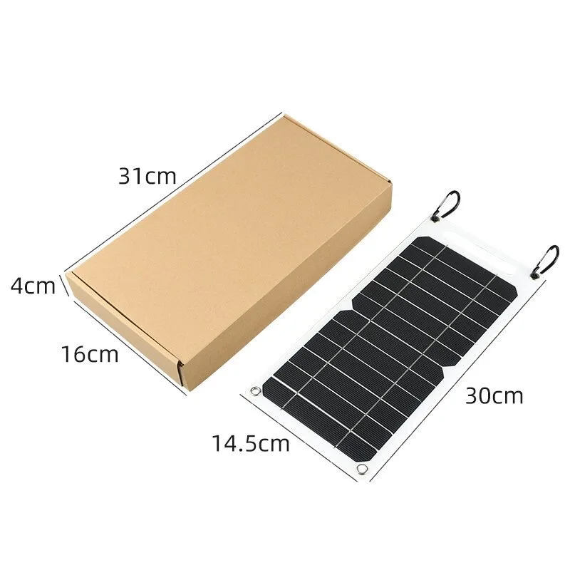 Solar Panel 30W  USB Type-C Waterproof Outdoor Hiking Camping Portable Battery Mobile Phone Charging Bank  Charging Panel  6.8V