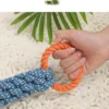 Pet dog toy Double-ring chewable cotton knot toy Tooth cleaning Durable braided bone rope Pet teething toy Pet supplies
