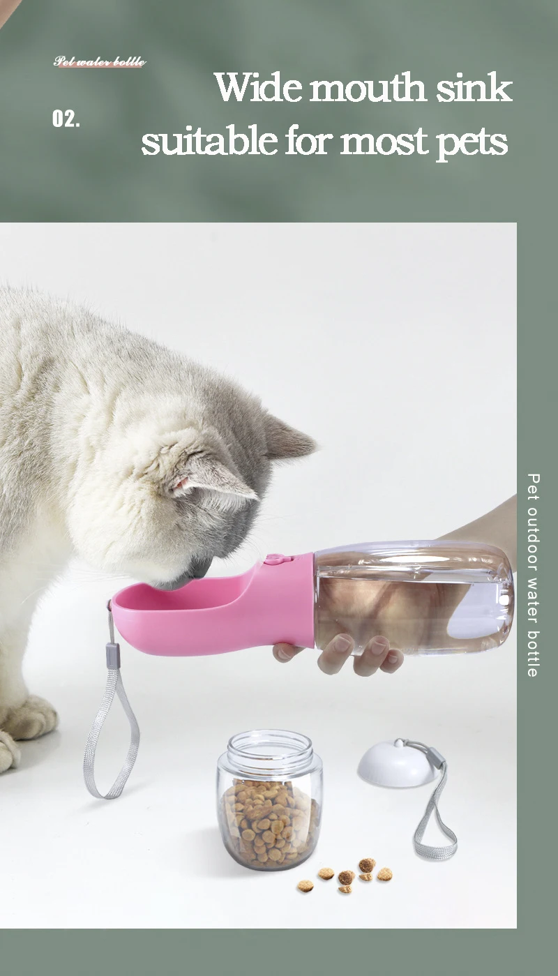 Portable Water Bottle For Dogs Puppy Drinking Bottle Travel Pet Drinker Leakproof Dog Bowl Food Containers Dog Accessories