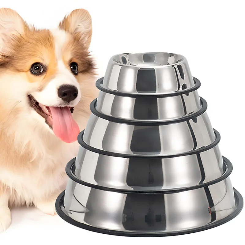 Stainless Steel Pet Dog Bowl Stainless Steel Feeder Skidproof Anti-Tipping Shape Cat Dog Bowls Thickened Easy to Clean Non-Slip