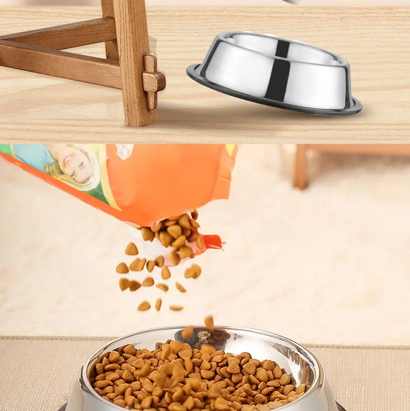 Stainless Steel Pet Dog Bowl Stainless Steel Feeder Skidproof Anti-Tipping Shape Cat Dog Bowls Thickened Easy to Clean Non-Slip
