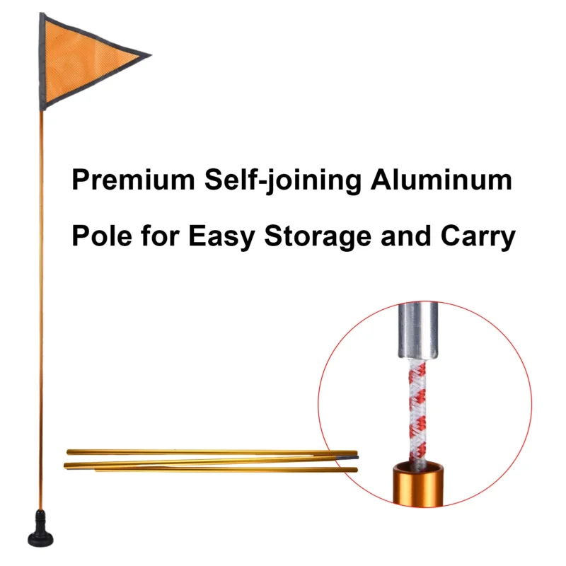Kayak Safety Triangle Flag with Pole Mount Base High Visibility for Boat Fishing Warning Effect