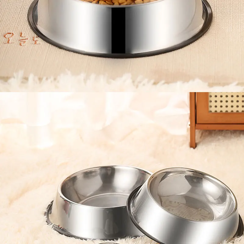 Stainless Steel Pet Dog Bowl Stainless Steel Feeder Skidproof Anti-Tipping Shape Cat Dog Bowls Thickened Easy to Clean Non-Slip