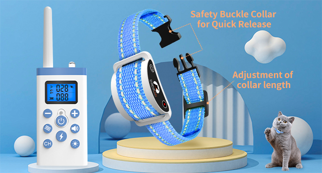 PaiPaitek Cat Training Collar,Cat Shock Collar with Remote ,Cat Stop Meowing Collar, Remote Control/Automatic Anti-Meow for Cats