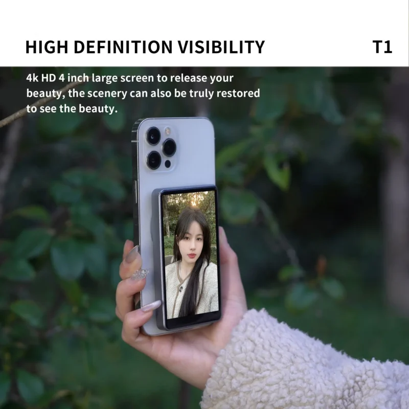 Magnetic Cell Phone Vlog Self Timer Monitor Screen Using Rear Camera Monitor For Live Streaming Creating Content Self-Timer
