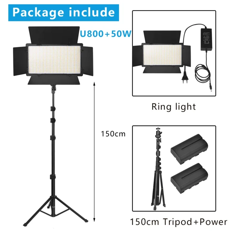 Nagnahz U800 LED Photo Studio Light for Tiktok Youbute Game Live Video Lighting Portable Video Recording Photography Panel Lamp