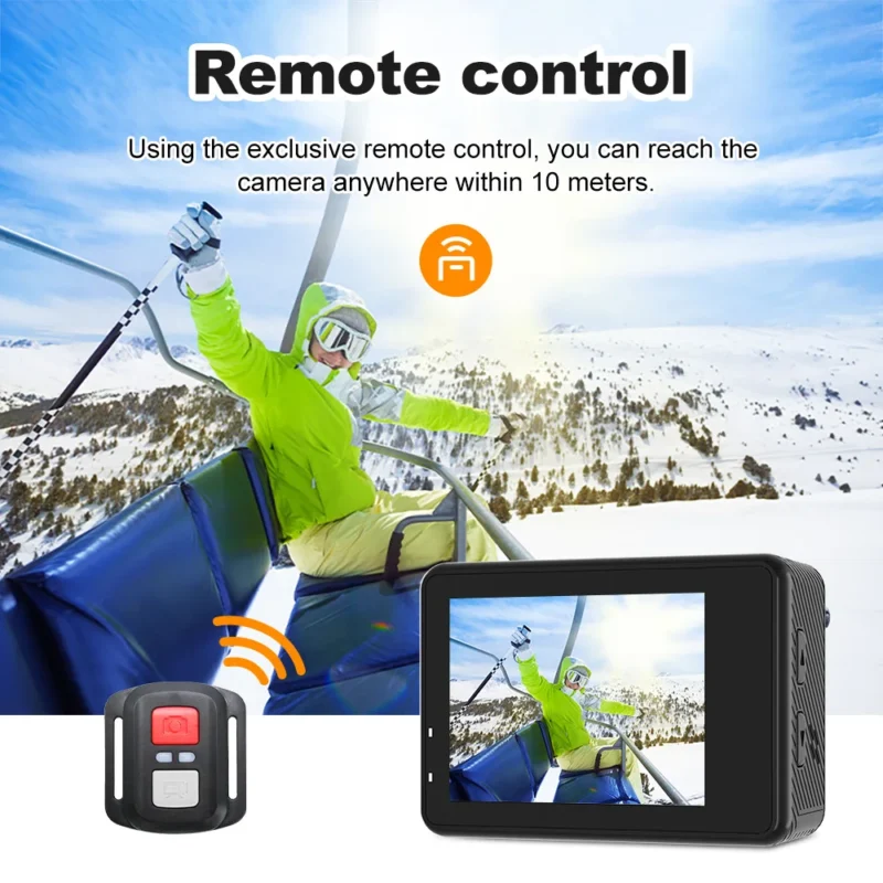 Ourlife 5K Action Camera 4K60FPS 2.0 Inch Touch Screen WiFi 170° Wide Angle 30M Waterproof Helmet Video Recording Sports Cameras