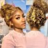 Water Wave 30 Inch Invisible Strap 360 Full Lace Front Wig Honey Blonde Highlight Deep Wave Frontal Wig Glueless Wig Human Hair