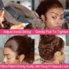 Invisi Strap 360 Full HD Lace Wig 250 Density Curly Glueless Human Hair Wig Chocolate Brown Lace Front Wig Deep Wave Frontal Wig