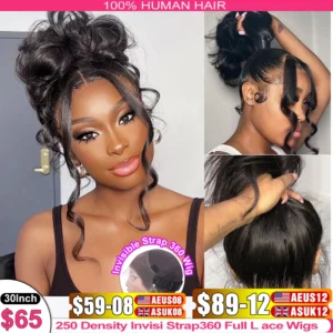 Invisi Strap 360 Full Lace Glueless Body Wave Human Hair Wig Pre Plucked Body Wave Wigs Human Hair 360 Full Lace Wig Human Hair