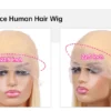 360 Full Lace Wig Human Hair Pre Plucked 613 Blonde Colored Lace Front Wigs Bone Straight Ponytail Human Hair Lace Frontal Wig