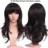 S-noilite Synthetic Hair Straight Brown Wig With Bangs For Black Women Fake Hair Heat Resistant Wigs For African American