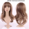 S-noilite Synthetic Hair Straight Brown Wig With Bangs For Black Women Fake Hair Heat Resistant Wigs For African American