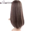 S-noilite Synthetic Hair Straight Brown Wig With Bangs For Black Women Fake Hair Heat Resistant Wigs For African American