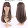 S-noilite Synthetic Hair Straight Brown Wig With Bangs For Black Women Fake Hair Heat Resistant Wigs For African American