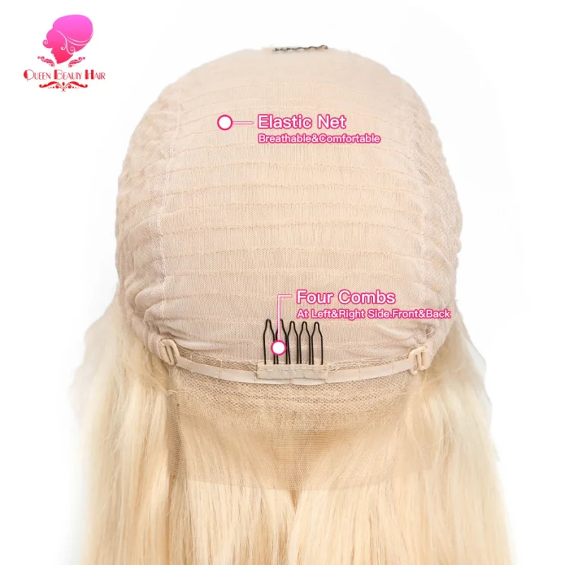 360 Full Lace Wig Human Hair Pre Plucked 613 Blonde Colored Lace Front Wigs Bone Straight Ponytail Human Hair Lace Frontal Wig