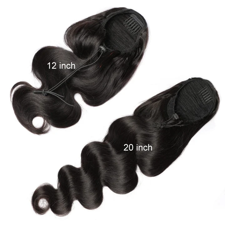 Body Wave Human Hair Drawstring Ponytail Extensions Remy Hairpiece Natural Ponytail Clip In Hair Extensions For Woman 100G/piece