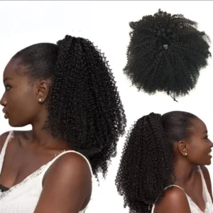 Maxine Afro Kinky Curly Drawstring Ponytail Hair Extensions Indian 100% Remy Human Hair Afro Curly Clip in Human Hair Extensions
