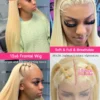 360 Full Lace Wig Human Hair Pre Plucked 613 Blonde Colored Lace Front Wigs Bone Straight Ponytail Human Hair Lace Frontal Wig