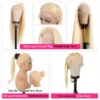 360 Full Lace Wig Human Hair Pre Plucked 613 Blonde Colored Lace Front Wigs Bone Straight Ponytail Human Hair Lace Frontal Wig
