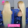 360 Full Lace Wig Human Hair Pre Plucked 613 Blonde Colored Lace Front Wigs Bone Straight Ponytail Human Hair Lace Frontal Wig
