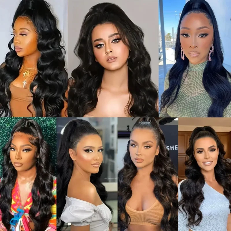 Body Wave Human Hair Drawstring Ponytail Extensions Remy Hairpiece Natural Ponytail Clip In Hair Extensions For Woman 100G/piece