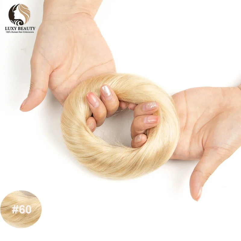 Human Hair Buns Ponytail Hairpiece Brazilian Hair Pieces Bun For Women Scrunchies Updos Donut Chignon 100% Human Hair Extensions