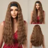 Headband Synthetic Wigs Long Afro Kinky Curly Golden Blonde Platinum Ombre Wig for Black Women Use Water Wave Wig Heat Resistant