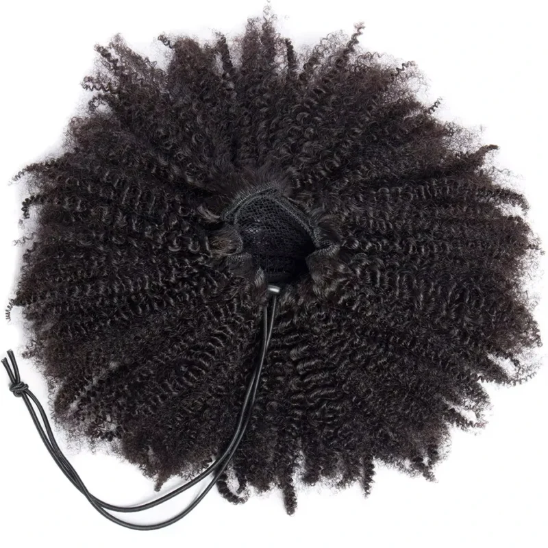 Maxine Afro Kinky Curly Drawstring Ponytail Hair Extensions Indian 100% Remy Human Hair Afro Curly Clip in Human Hair Extensions