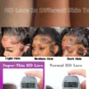 Kinky Straight 13x6 HD Lace Frontal Wig Invisible Drawstring Strap 360 Full Lace Glueless Wig 30 Inch Lace Front Wigs Human Hair