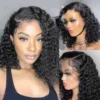 Wear And Go 100 Half Bob Wigs Human Hair 13x6 Glueless Lace Front Braided Wig Hd Frontal Kinky Burmese Curly Bob Deep Wave Water